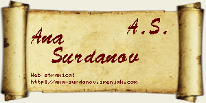 Ana Surdanov vizit kartica